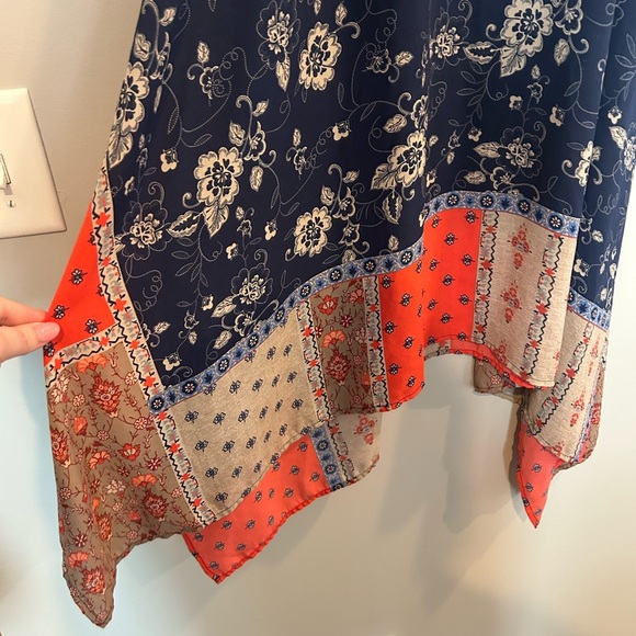 Maurices Asymmetrical Blue and Red Halter Sundress - Picture 2 of 4